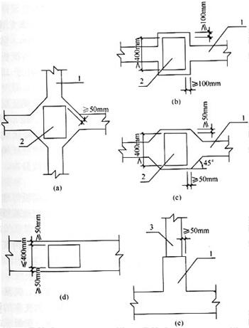 地下室底层柱和剪力墙与梁板式筏基的基础梁连接构造
